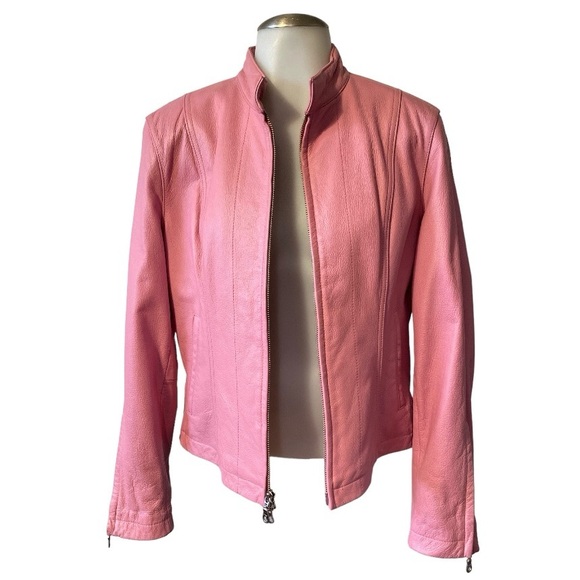 WILSONS LEATHER MAXIMA / SZ L / PINK LEATHER JACKET / EUC - Picture 1 of 10